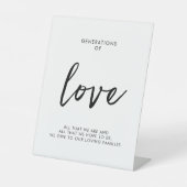 Generations of Love Minimalist Wedding Sign Reclamebord Met Voetstuk (Voorkant)