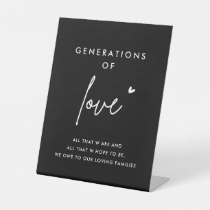 Generations of Love Wedding Day Signs Reclamebord Met Voetstuk