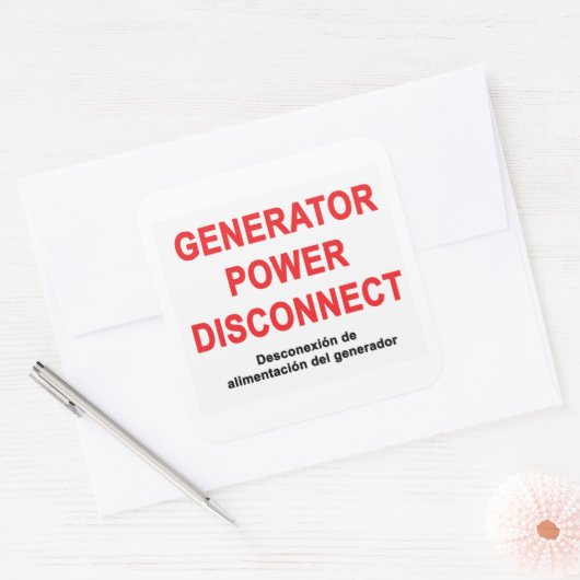Generator stroom uitschakelen - ETIKET (Envelop)