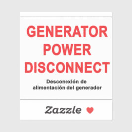 Generator stroom uitschakelen - ETIKET Sticker
