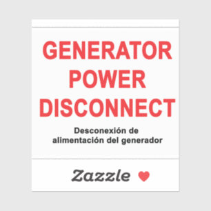 Generator stroom uitschakelen - ETIKET Sticker