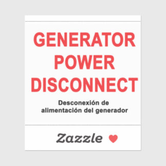 Generator stroom uitschakelen - ETIKET Sticker