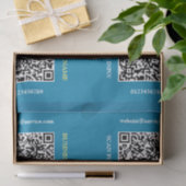 Genereer QR-code Bedrijfsnaam Website, Blauw Tissuepapier (Geschenk)