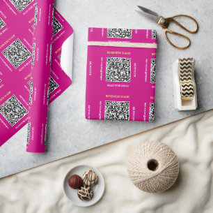 Genereer QR-code Bedrijfsnaam Website, Fuchsia Cadeaupapier