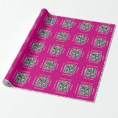 Genereer QR-code Bedrijfsnaam Website, Fuchsia Cadeaupapier (Uitgerold)