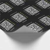 Genereer QR-code Bedrijfsnaam Website Promo Black Cadeaupapier (Hoek)