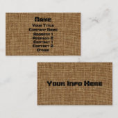 Generic Burlap Creëer Uw eigen gemakkelijk budget Visitekaartje (Voorkant / Achterkant)