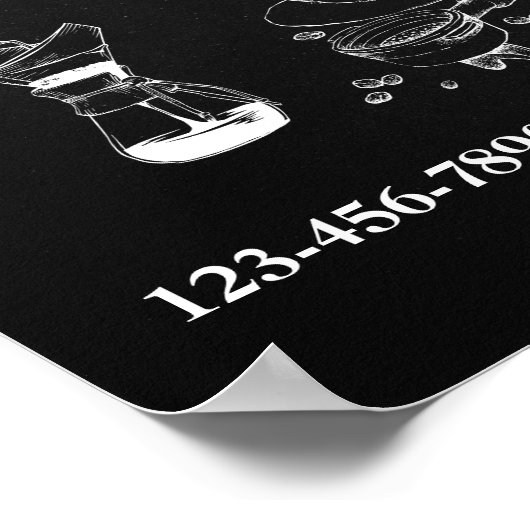 Generic Coffee Menu Prijs Chalkboard aanpassen Poster (Hoek)