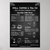 Generic Coffee Menu Prijs Chalkboard aanpassen Poster (Voorkant)