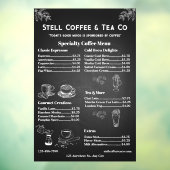 Generic Coffee Menu Prijs Chalkboard aanpassen Raamsticker (Vel 3)
