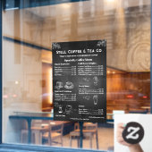 Generic Coffee Menu Prijs Chalkboard aanpassen Raamsticker (Cafe Raam)