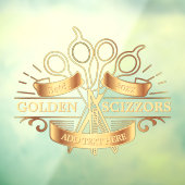 Generic Golden Barber Hair Salon Front aanpassen Raamsticker (Vel 3)
