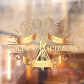 Generic Golden Barber Hair Salon Front aanpassen Raamsticker (Vel 2)