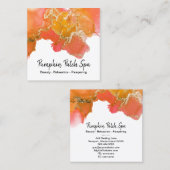 *~* Generic - Haarnagels Lashes Orange Pink Gold Vierkante Visitekaartje (Voorkant / Achterkant)