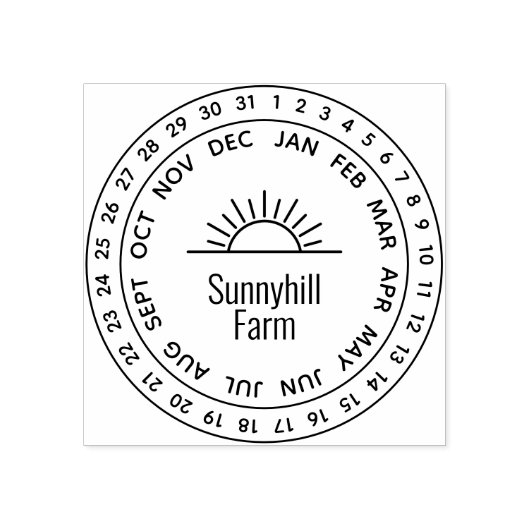 Generiek Boerderij op zonsopgang Datum wiel Rubberstempel (Afrduk)