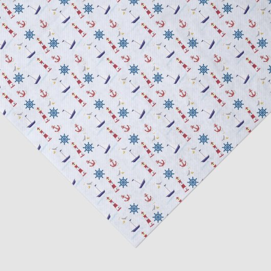 Generiek Licht Huis nautisch thema Tissuepapier (Detail)