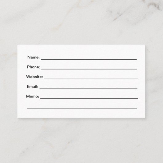 generiek visitekaartje (Achterkant)