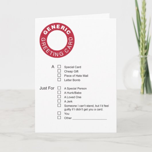 Generiek Wenskaart Kaart (Voorkant)