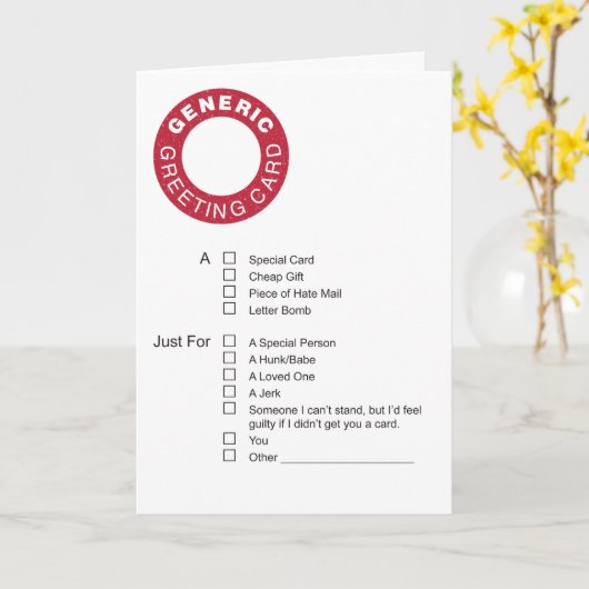 Generiek Wenskaart Kaart (Gele Bloem)