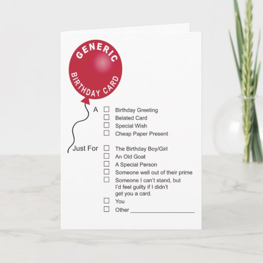 generiek Wenskaart van de verjaardag Kaart (Voorkant)