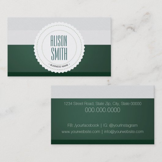 Generieke Badget met groene achtergrond Visitekaar Visitekaartje (Voorkant / Achterkant)