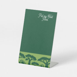 Generieke baobab kokosnoot reclamebord met voetstuk