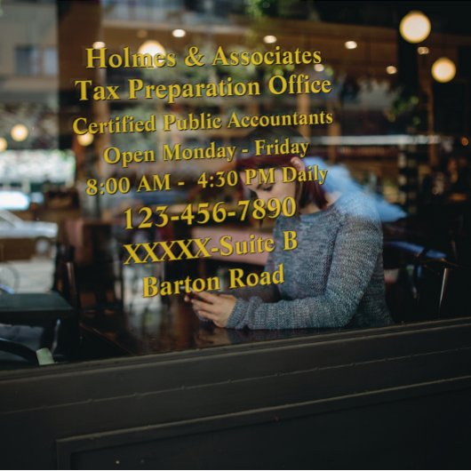 Generieke bedrijfsgegevens aanpassen Zwart goud Raamsticker