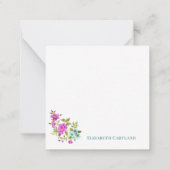 Generieke blanco roze bloemen Dank je kaarten Notitiekaartje (Achterkant)