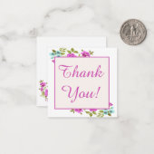 Generieke blanco roze bloemen Dank je kaarten Notitiekaartje (Voorkant / Achterkant in situ)