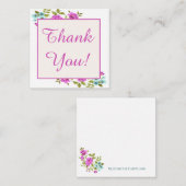 Generieke blanco roze bloemen Dank je kaarten Notitiekaartje (Voorkant / Achterkant)