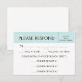 Generieke Bleke blauwe RSVP-reactiekaart RSVP Kaartje (Voorkant / Achterkant)