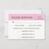 Generieke Bleke roze RSVP-reactiekaart RSVP Kaartje (Voorkant)