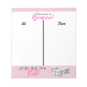 Generieke Bunco Score Pad - Bunco Tally Score Pad Notitieblok (Voorkant)