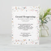 Generieke Business Grand Reopening Terrazzo Kaart (Staand voorkant)