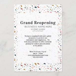 Generieke Business Grand Reopening Terrazzo Kaart