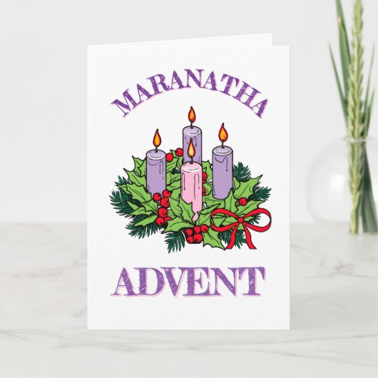 Generieke MARANATHA advent krans begroeting Kaart (Voorkant)