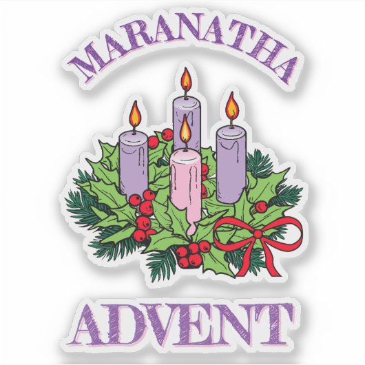 Generieke Maranatha Advent Krans Sticker (Voorkant)