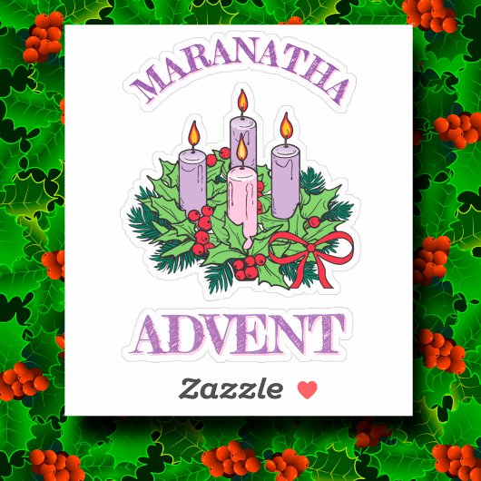 Generieke Maranatha Advent Krans Sticker