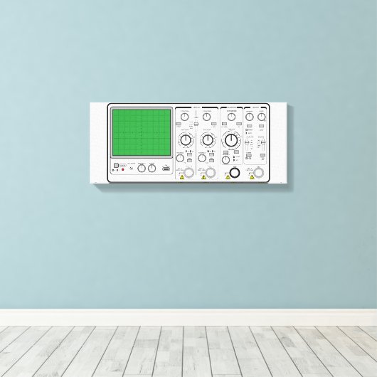 Generieke Oscilloscope-spanningstest voorpaneel Canvas Afdruk (Insitu (Houten vloer))