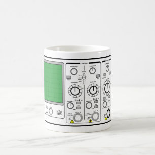 Generieke Oscilloscope-spanningstest voorpaneel Koffiemok