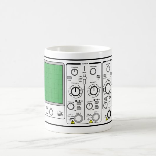 Generieke Oscilloscope-spanningstest voorpaneel Koffiemok (Center)