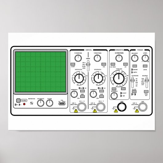 Generieke Oscilloscope-spanningstest voorpaneel Poster (Voorkant)