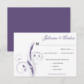 Generieke Paarse Bloemwervelingen RSVP (Voorkant / Achterkant)