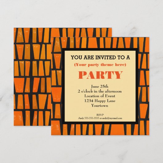 generieke partij van Afrikaanse stammen Kaart (Voorkant / Achterkant)