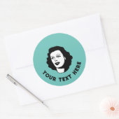 Generieke Retro Vrouw Klassieke ronde Sticker (Envelop)