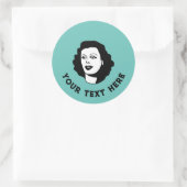 Generieke Retro Vrouw Klassieke ronde Sticker (Tas)