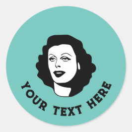 Generieke Retro Vrouw Klassieke ronde Sticker