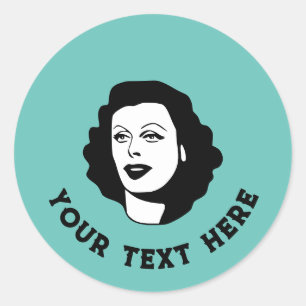 Generieke Retro Vrouw Klassieke ronde Sticker