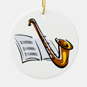 Generieke saxofone met afbeelding voor velgmuziek keramisch ornament