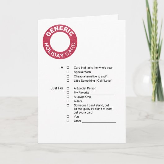 Generieke vakantie begroeting Kaart (Voorkant)